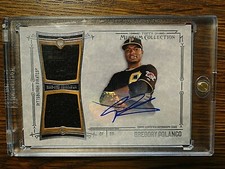 Gregory Polanco 2015 TOPPS MUSEUM MLB 2xUSED JERSEY AUTOGRAPH CARD #/125 Pirates