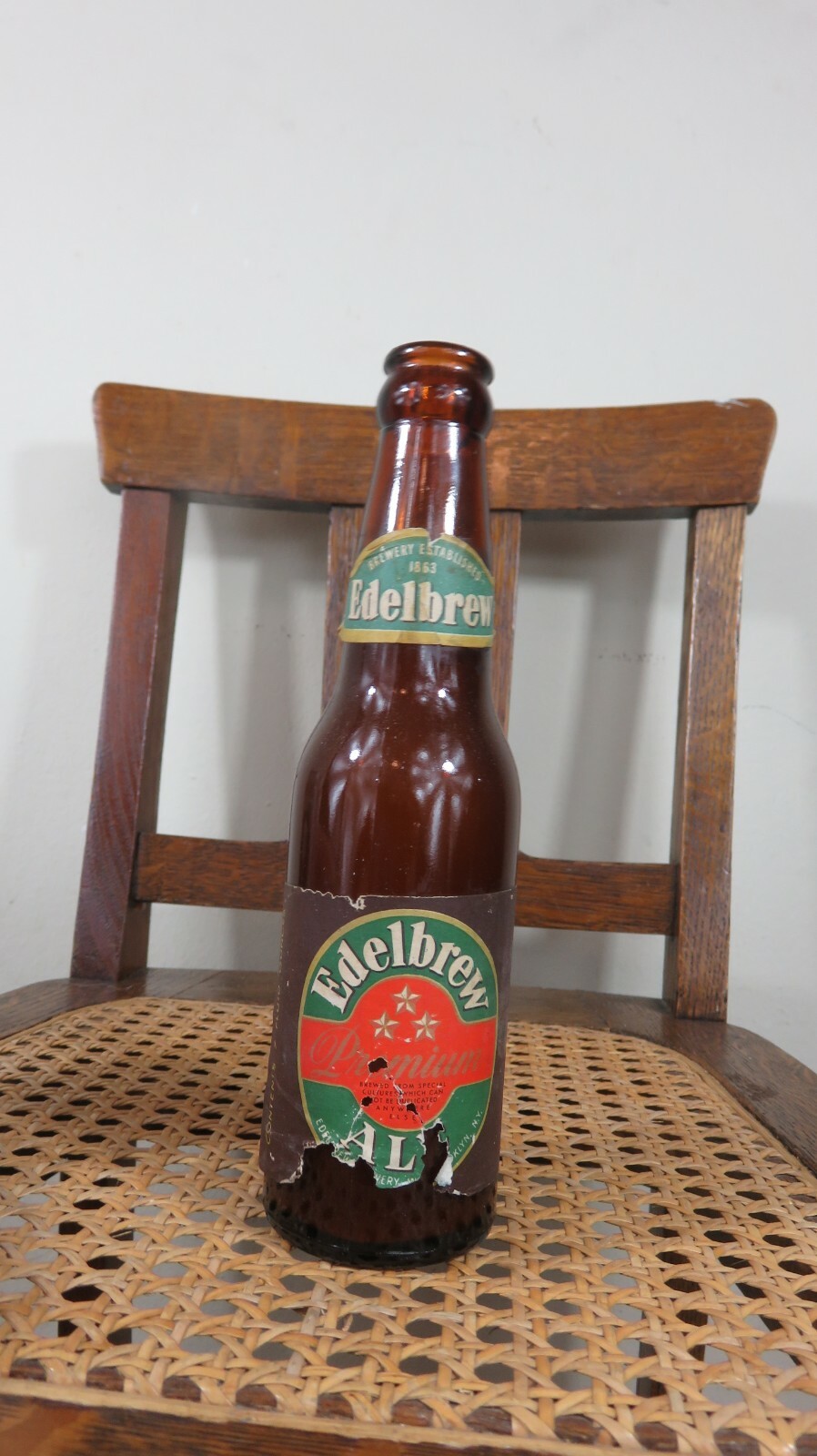 RARE 1940S PAPER LABEL EDELBREW BOTTLE GREAT VINTAGE BEER BOTTLE eBay
