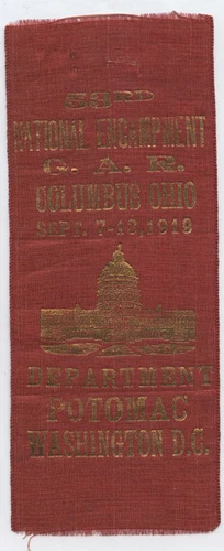 GAR * 1919 COLUMBUS, OHIO ~ DEPT. POTOMAC WASHINGTON D.C. NATL ENCAMPMENT BADGE