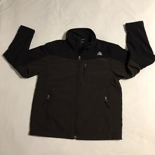 Snozu Jacket Girls Large 10-12 Brown Black Mock Neck Pockets Fleece Lined