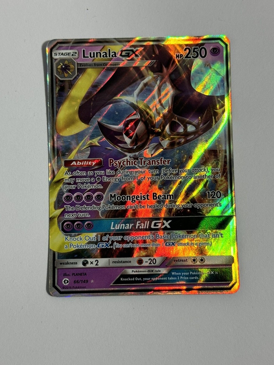 lunala pokemon card gx - S&M: Cosmic Eclipse 216/236 - SOLGALEO & (full art proof acrylic case and featuring a striking image of the captivating characters Lunala GX 66/149 Sun &