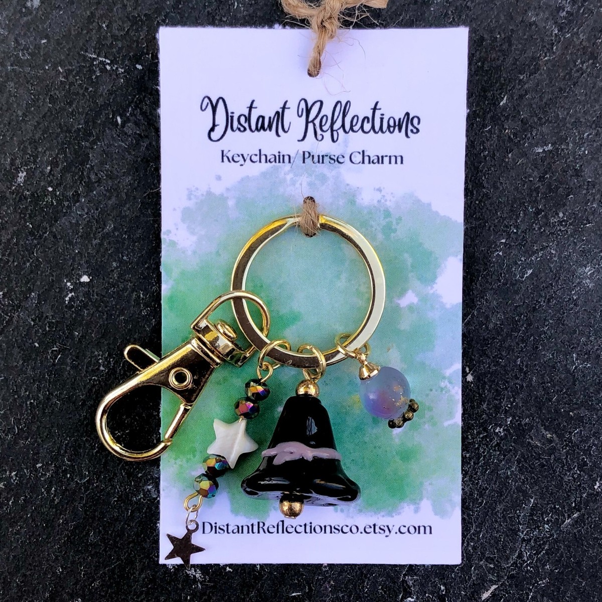 Ceramic Witches Hat Charm Keychain Purse Charm Backpack Halloween