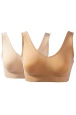 Rhonda Shear 2-pack Seamless Ahh Bra Light Beige/Beige