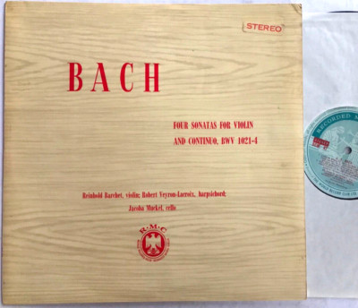 SCM 47 Bach Four Sonatas for Violin & Continuo - Reinhold Barchet NM