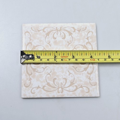 FM Japan Wall Tile 4.25x4.25 Cream Tan Ribbon Lace Glossy NEW Vintage - Picture 6 of 9