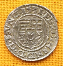 Medieval Habsburg Coin - Ferdinand I. Silver Denar, 1531 Madonna with Baby Jesus