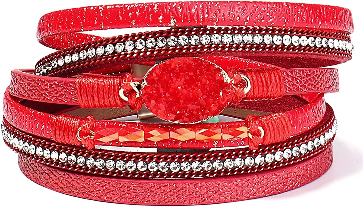 Women's Magnetic Leather Wrap Bracelet