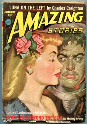 PULP:  Amazing Stories Pulp January 1953- Frontiers Beyond the Sun- Luna on t...