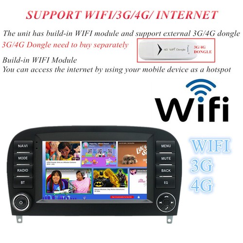 Radio estéreo con pantalla táctil GPS Navi 4+32G apto para Mercedes Benz SL R230 2005-2012 - Imagen 13 de 24