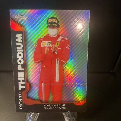 2021 Topps Chrome Formula 1 Carlos Sainz Path to the Podium - Ferrari PTP-CS F1
