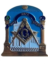 Masonic  temple portal  Master Mason  Square & Compass Car~truck  Emblem