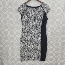 Donna Ricco women's Sheath Dress Size 14 Textured Cap sleeve Work Career Dress