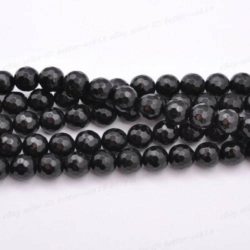 Wholesale Natural Gemstone FACETED Round Spacer Loose Beads 4MM 6MM 8MM 10MM - Picture 49 of 135