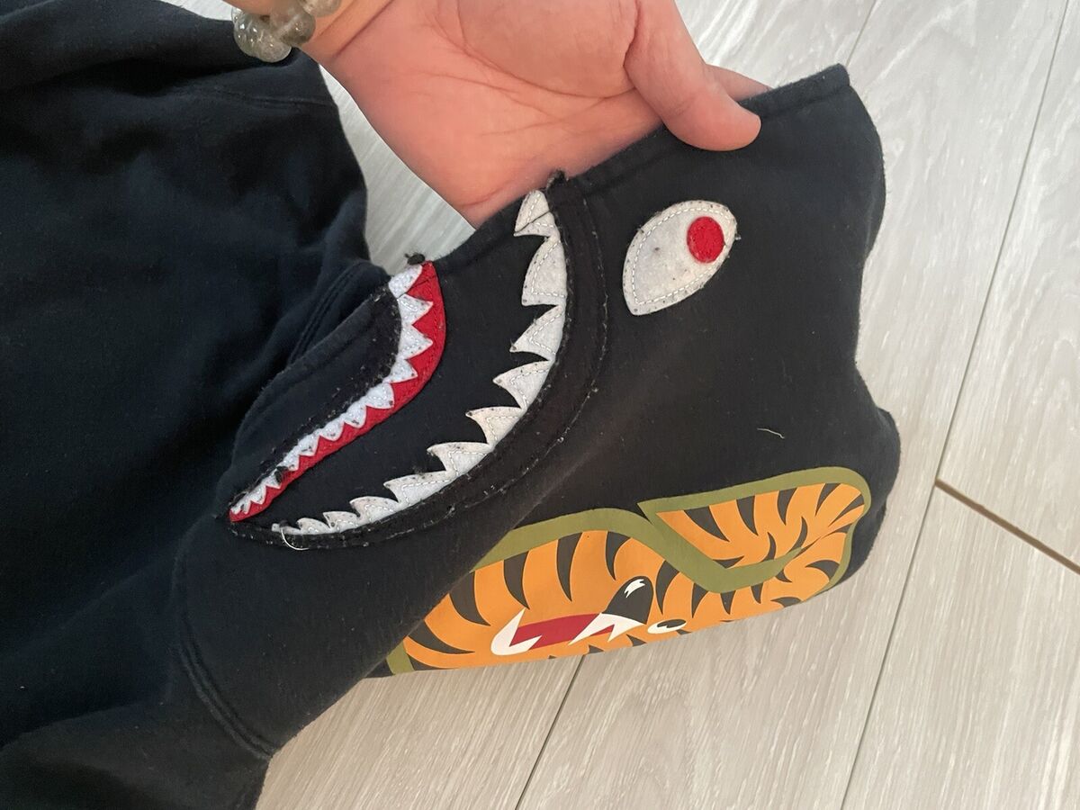 BAPE Shark side zip hoodie Black A Bathing Ape Size S Women BAPE Shark side zip hoodie Black A Bathing Ape Size S Women