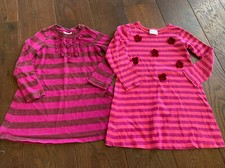 hanna andersson 110 pink floral striped dress set lot vguc Valentines