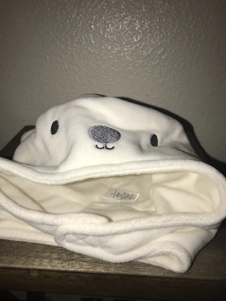 Conjunto de sombrero y mitones de lana Jumping Beans talla 2T-4T niños o niñas oso polar Foto 3 de 3