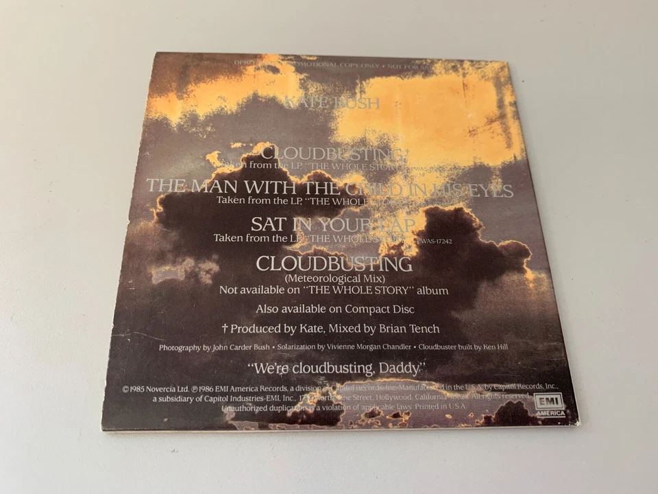Kate Bush ‎– Cloudbusting - rare Promo Only CD Single © 1986 (Metrological Mix) - Bild 3 von 3