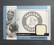 2005 Fleer Classic Clippings Blue Materials Reggie Jackson #CH-RJ GU Patch HOF