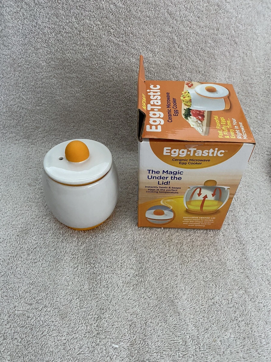 As Seen on TV Egg-Tastic Microwave Egg Cooker and Poacher, White/Orange