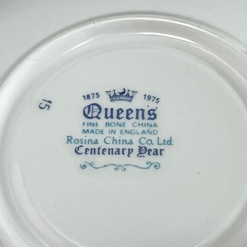 Queens Rosina Duchess White Begonia Flowers Teacup & Saucer English Bone China - Picture 10 of 12