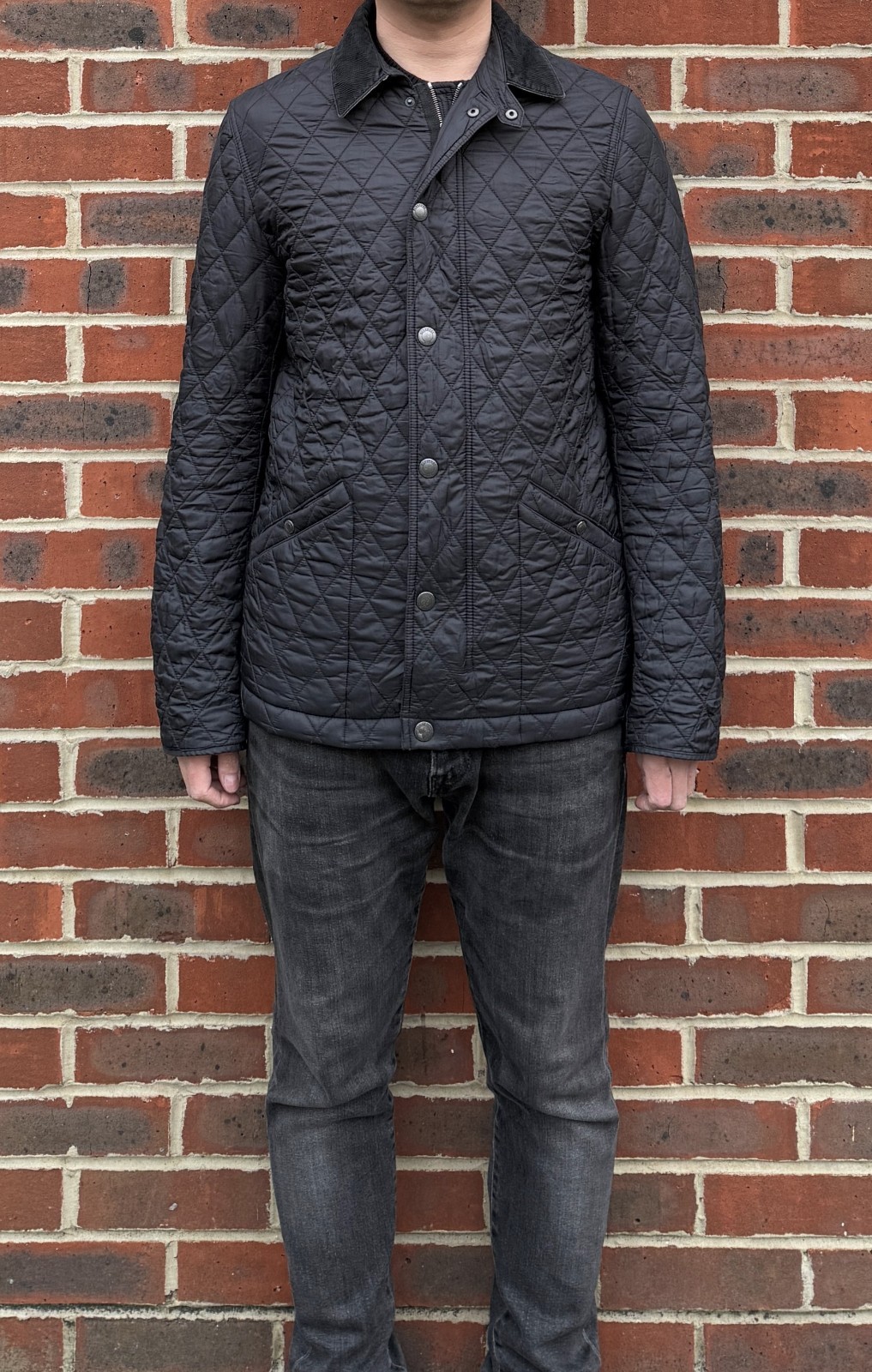 Burberry Brit Mens RODEN Quilted Jacket SMALL Black Grey Country Prorsum Diamond image 7