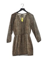 Mango A-Line Midi Dress S in Brown