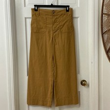 Maeve Anthropologie Colette Wide Leg Pants 31 Linen Blend Cropped Minimalist