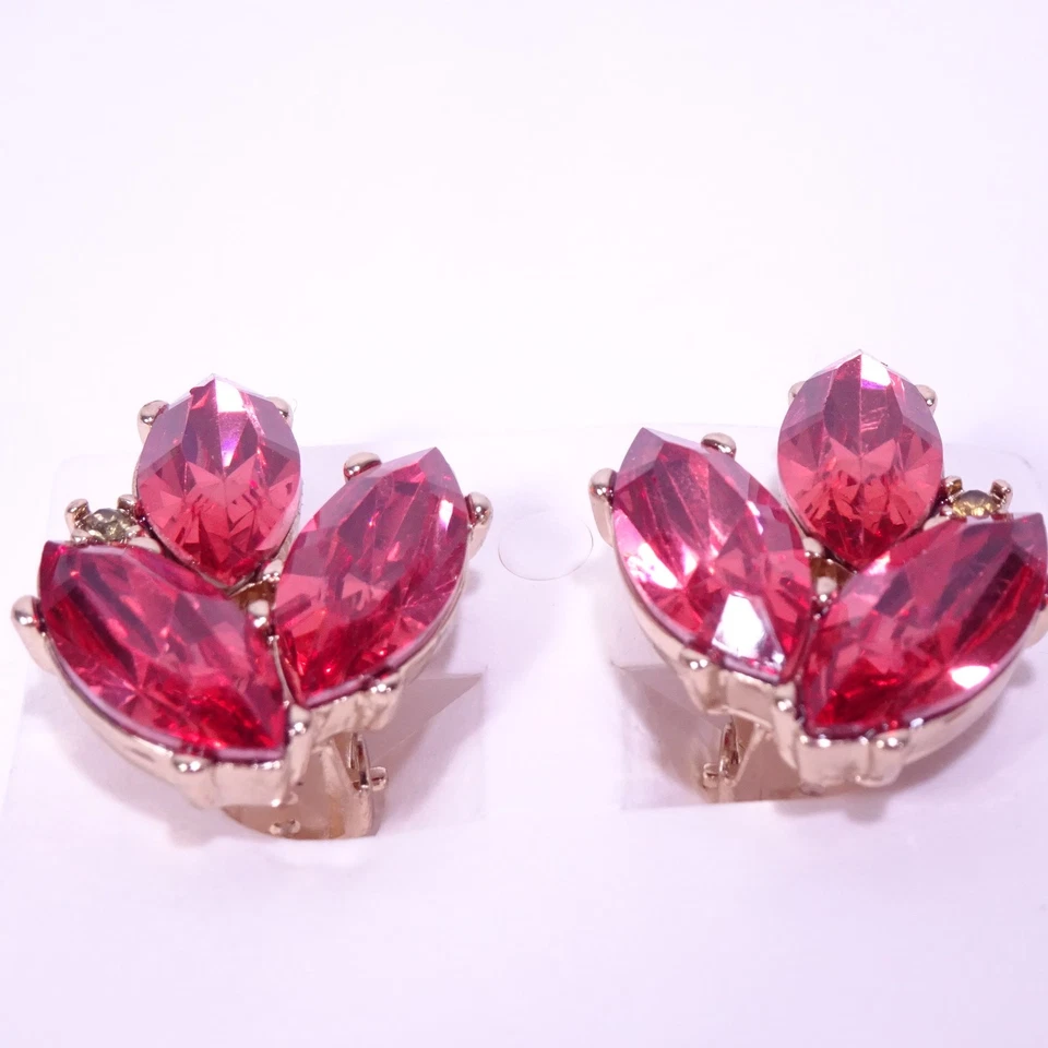 Banana Republic Women's Ruby REd Crystal Statement Garlands Earrings NWT 98 - Image 3 of 4