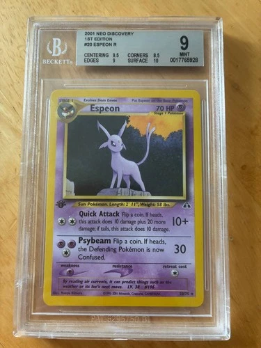Espeon - Neo Discovery #20/75 (2001) 1st Edition Pokemon Card BGS 9