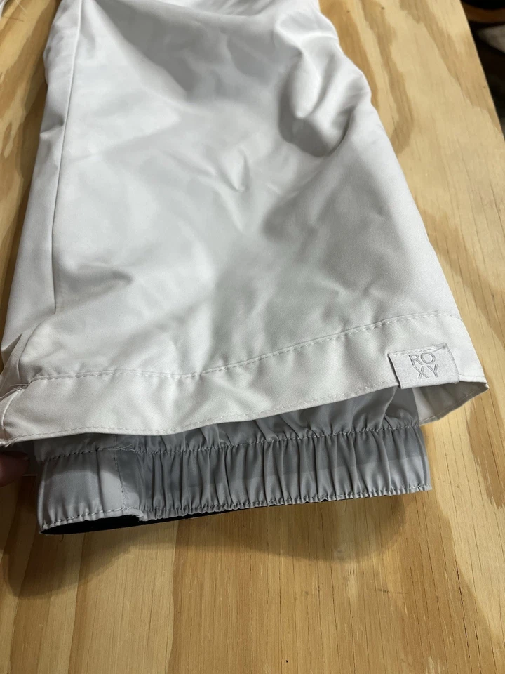 Pantalones de nieve Roxy blancos para esquí y snowboard talla 8/S para niñas Foto 3 de 4