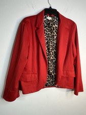 Chicos Radiance Red Leopard inside Blazer jacket Blouse Shirt Womens 2 US L  15