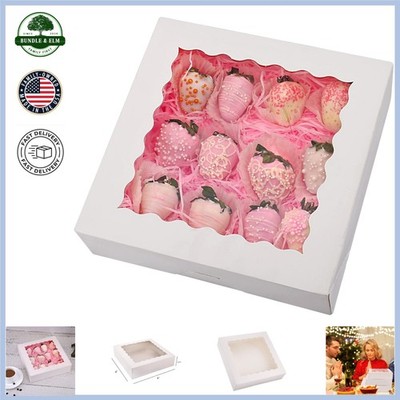Durable White Cardboard Boxes for Cookies, Muffins and Pastries, 20-Pack