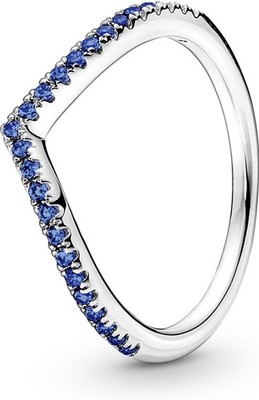 Pandora Timeless Wishbone Sparkling Blue Ring 196316C02 Ladies Ring