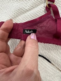 AUBADE  Lace Bra with Decorative Rhinestone Accent 36C