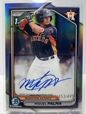 2024 Bowman Chrome Prospect Refractor MIGUEL PALMA 453/499 On Card Auto