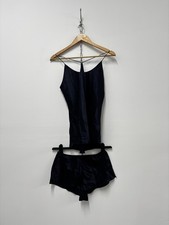 Olivia Von Halle Pyjama Set Women’s Size 1 Navy 100% Silk Cami & Shorts