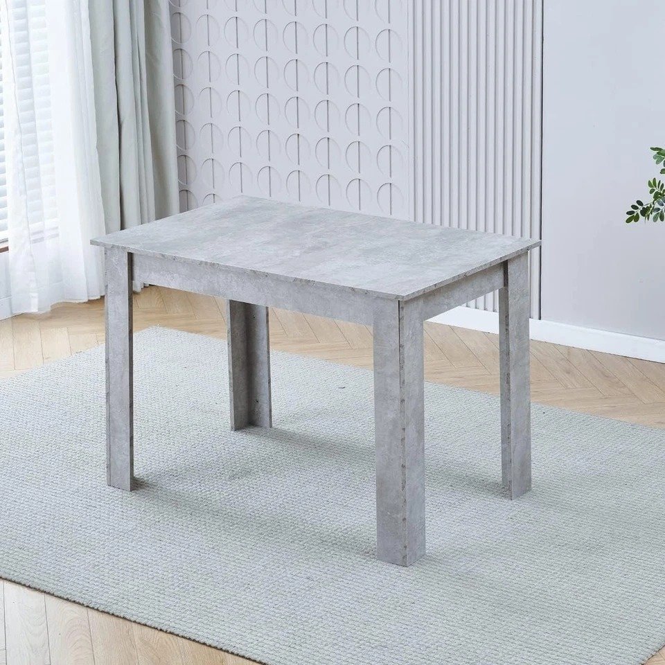 Compact Grey Dining Table & 2 PU Leather Chairs Space-Saving Kitchen Set - Image 2 of 4