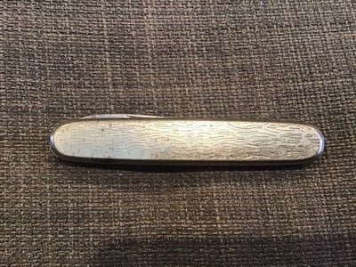 Vintage Okapi Germany Rare Chrome Tree Bark Handle Pocket Knife