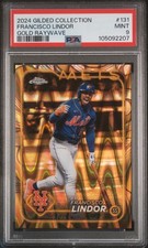 2024 Topps Gilded Collection #131 Francisco Lindor Gold Raywave PSA 9