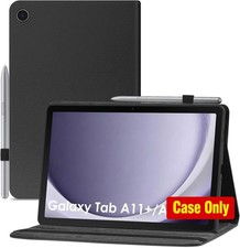 Case for Samsung Galaxy Tab A11 Plus 11", Black Leather Cover, Stylish Design