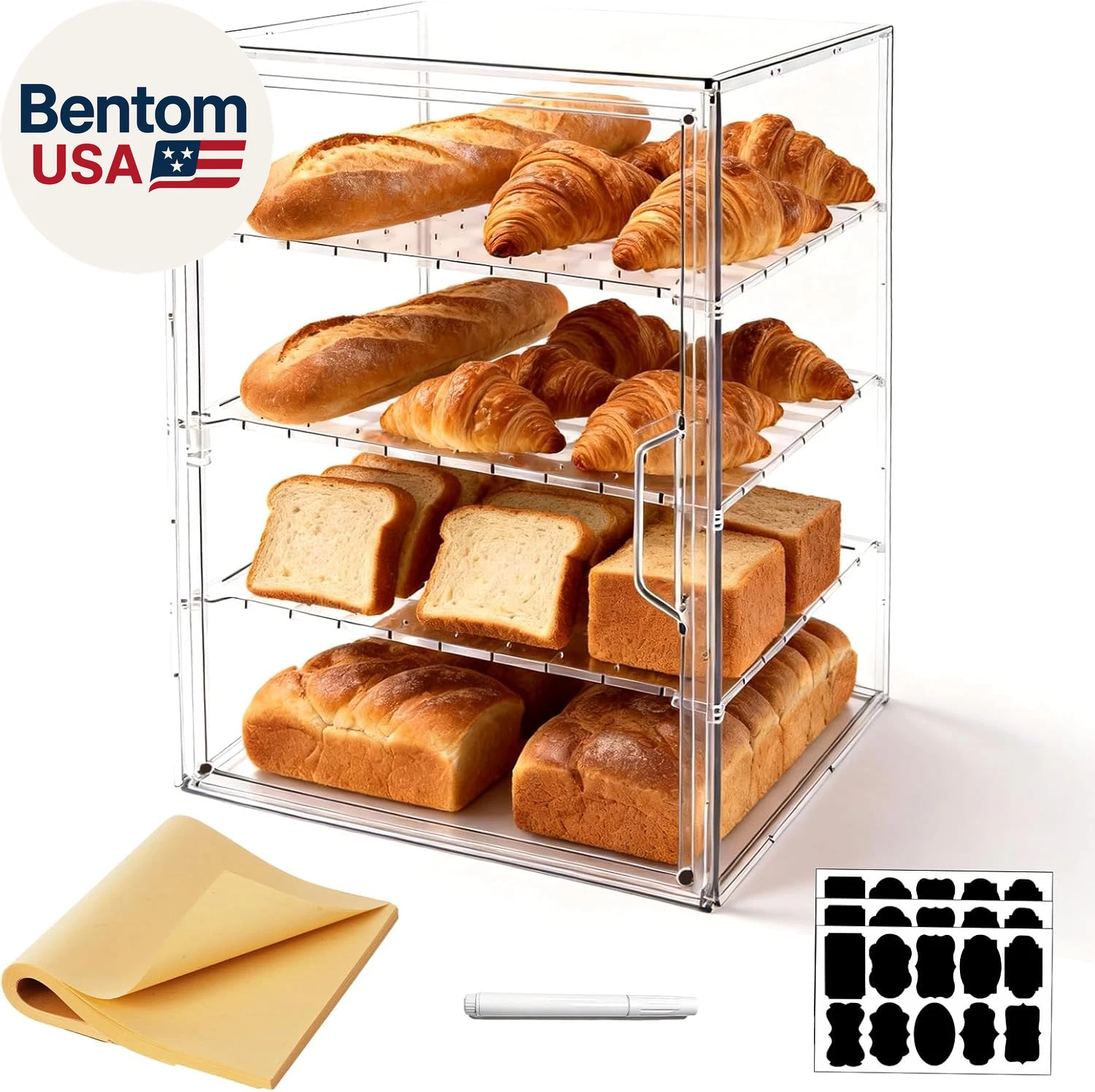3-Layer Adjustable Acrylic Bread Box for Kitchen Countertop, Clear Airtight Brea
Opens in a new wind