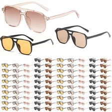 100 Pack Wholesale Square Aviator Sunglasses - 5 Color Options 20 Each  Cl...