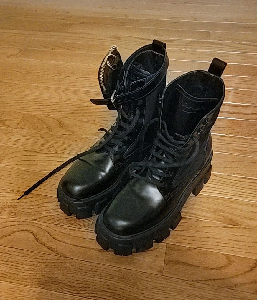 PRADA Low (1-1.9 in) Heel Height Combat Boots for Women for sale
