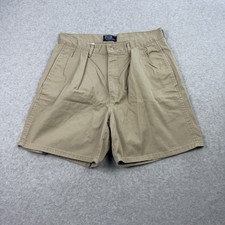Vintage Polo Ralph Lauren Andrew Shorts Mens 30 Beige Pleated Cotton Made in USA