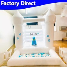 Commercial PVC White Inflatable Bounce Castle With Ball Pits for Kids Gift