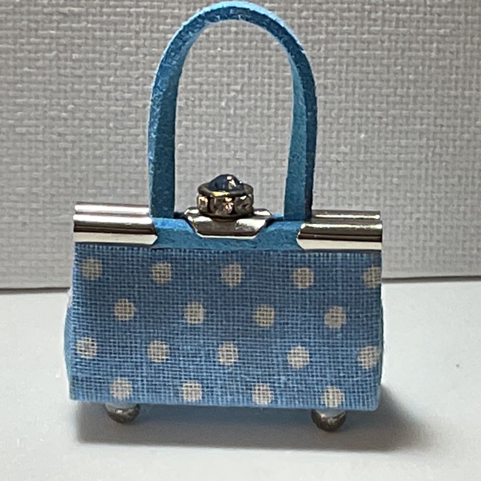 OOAK Barbie Doll Purse Blue & White Bag For 11” Fashion Dolls Designed by ‘Bee