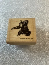 Graphistamp Charles Doss Monkey Wood Mounted Rubber Stamp~S-60 *