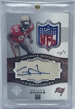 2007 ULTIMATE COLLECTION ULTIMATE ROOKIE SIGNATURE NFL SHIELD 1/1 GAINES ADAMS