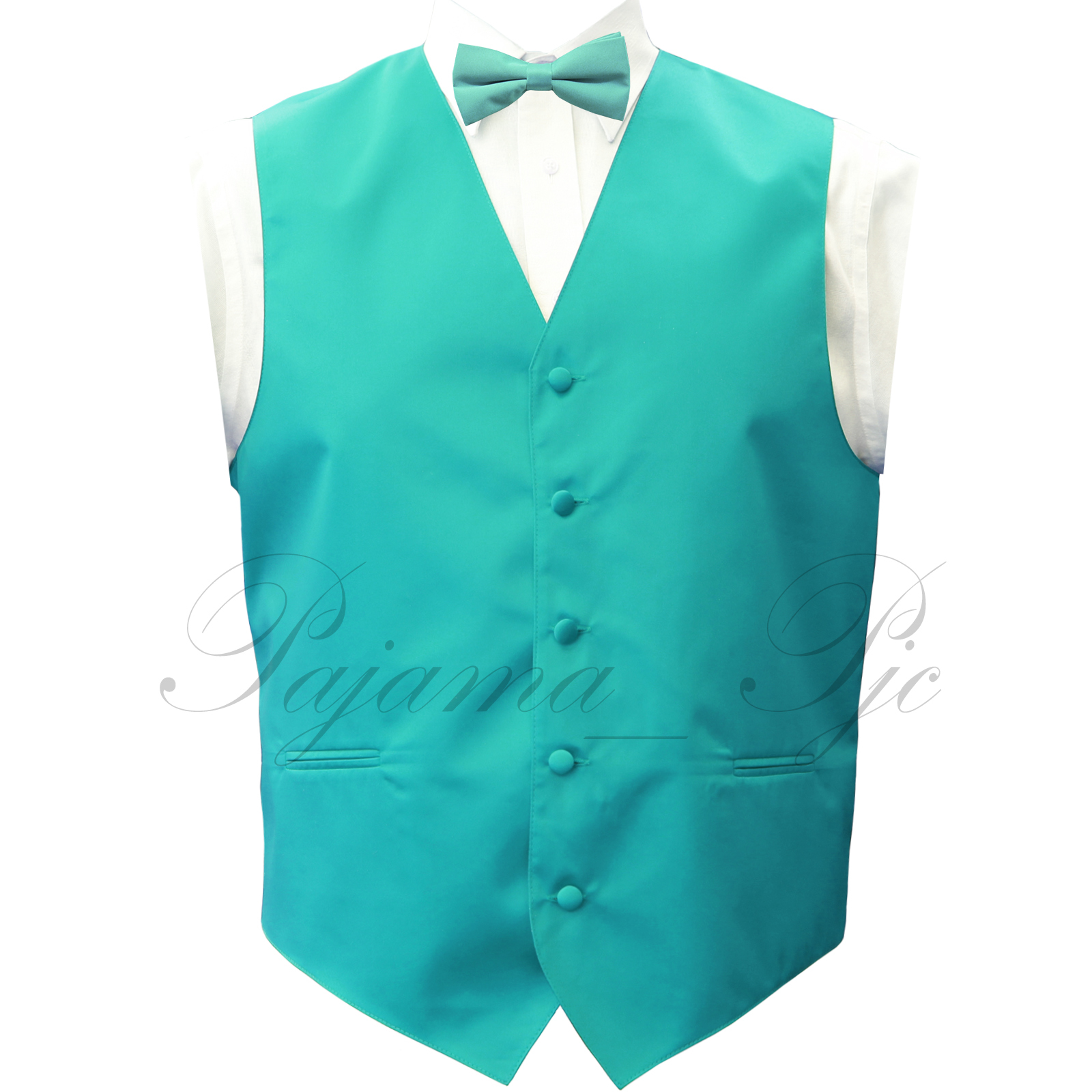 Men's Dress Vest BOWTie Hanky Solid Color Waistcoat Bow Tie Set Suit Or Tuxedo E - Foto 4