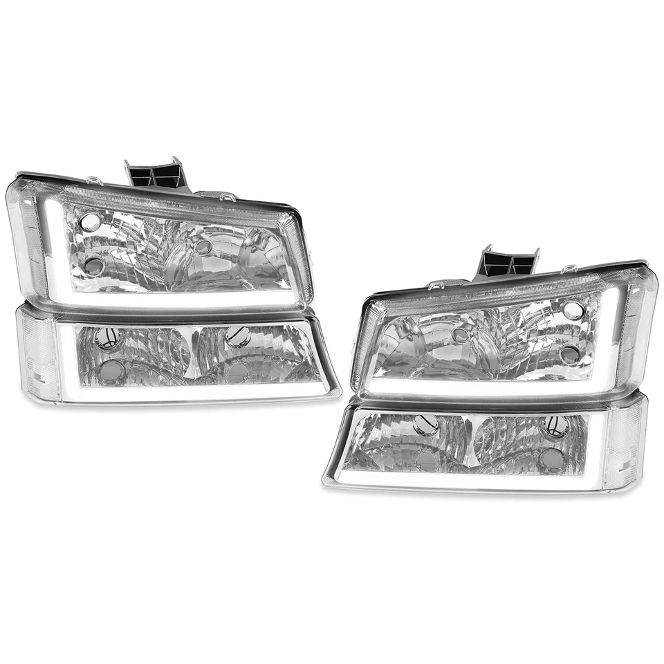 For 2003-2006 07 Chevy Silverado 1500 2500 3500 Headlights+Bumper Light LED DRL - Image 3 of 4